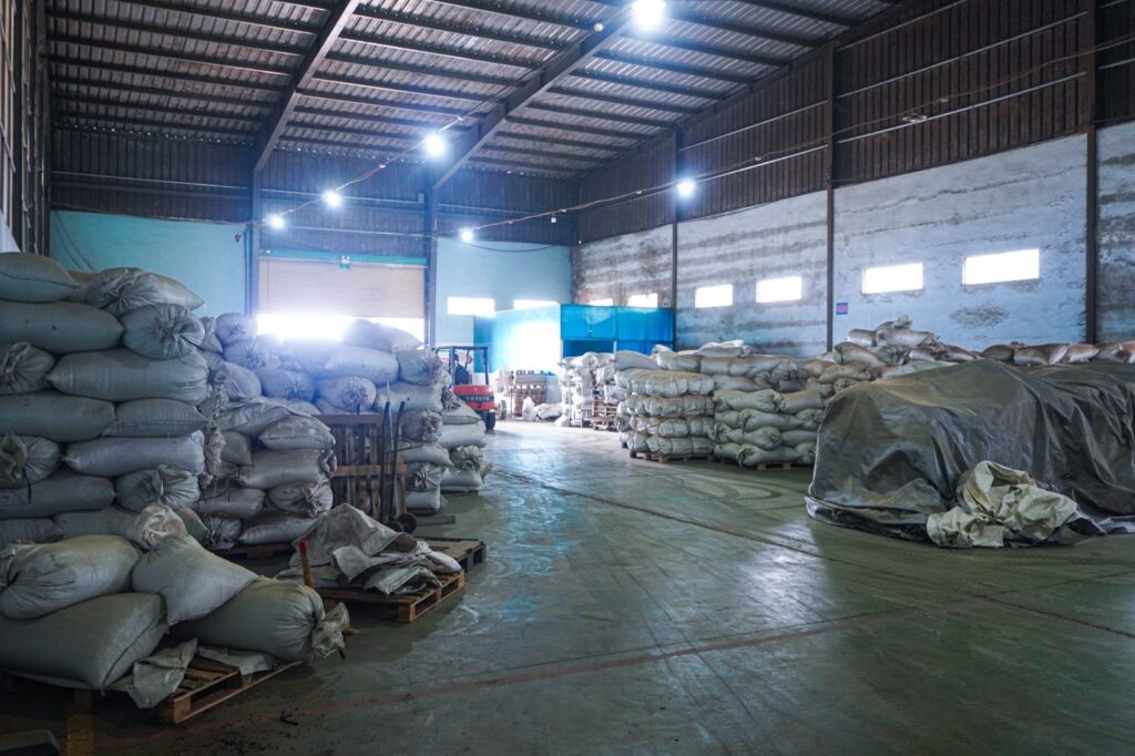 Black pepper stock at the warehouse